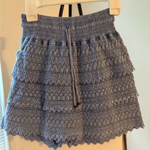 Giocam Adriana Crochet Shorts in Blue